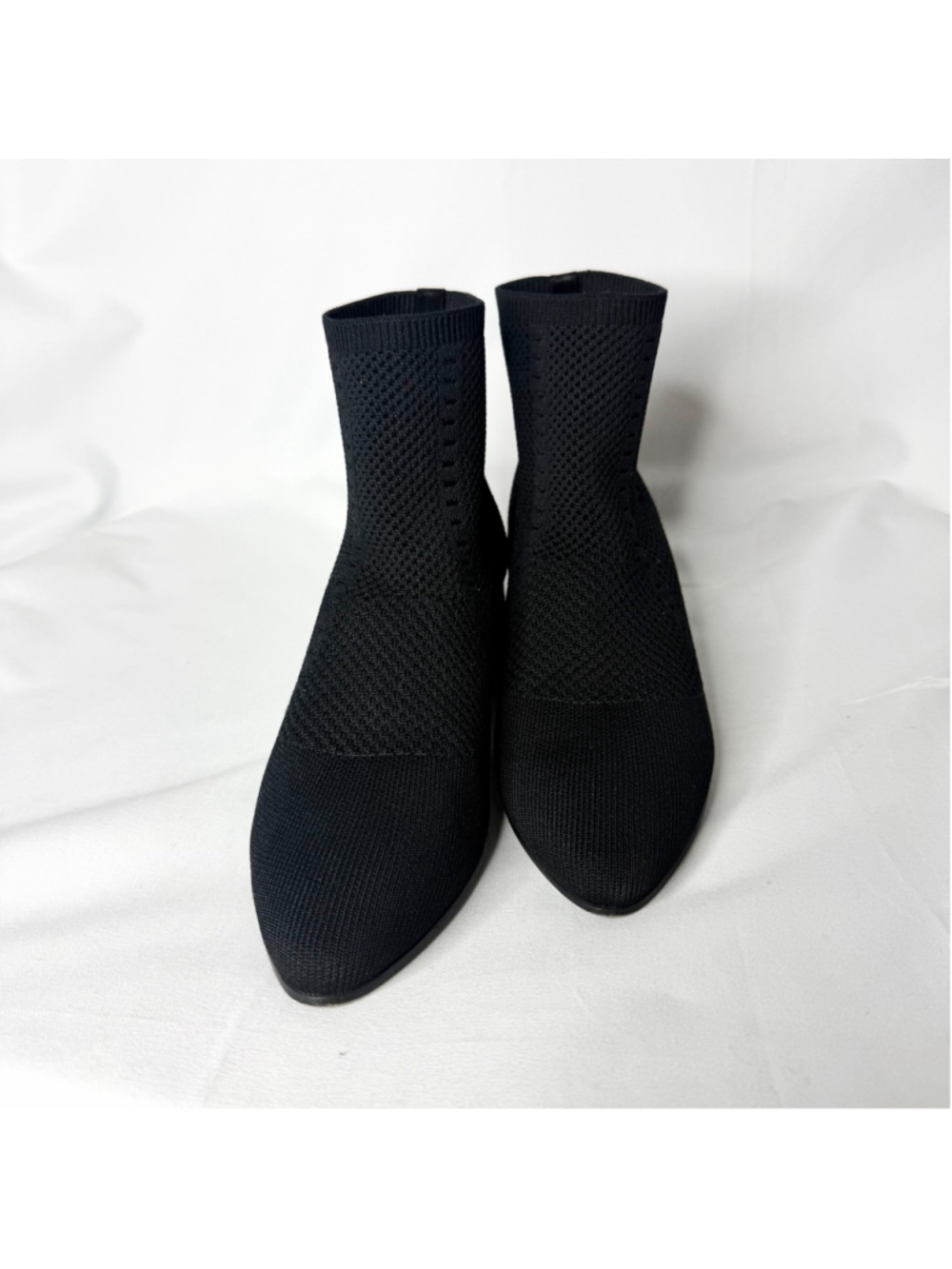 Women's Eileen Fisher Black Knit Sock Ankle Boots Size 9 - Picture 4 of 7